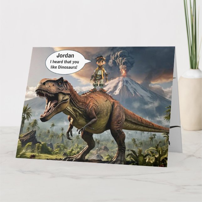 Tarjeta de cumpleaños Dinosaur (Anverso)