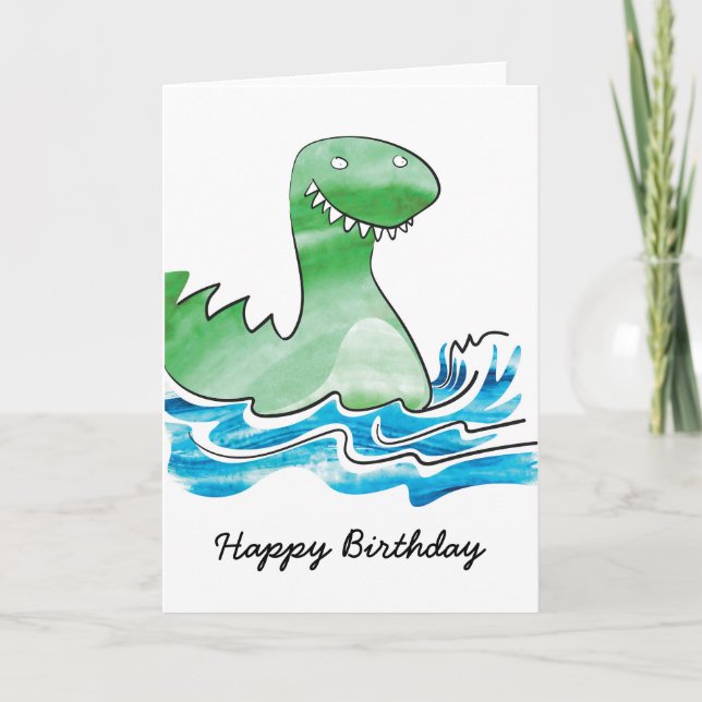 Tarjeta de cumpleaños Dinosaur (Anverso)
