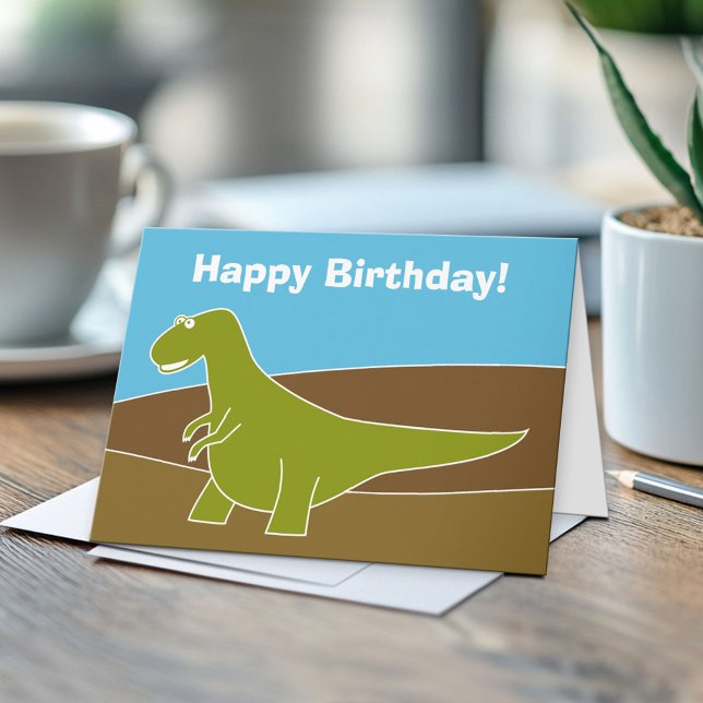 Tarjeta de cumpleaños Dinosaur (Custom Greeting Card)