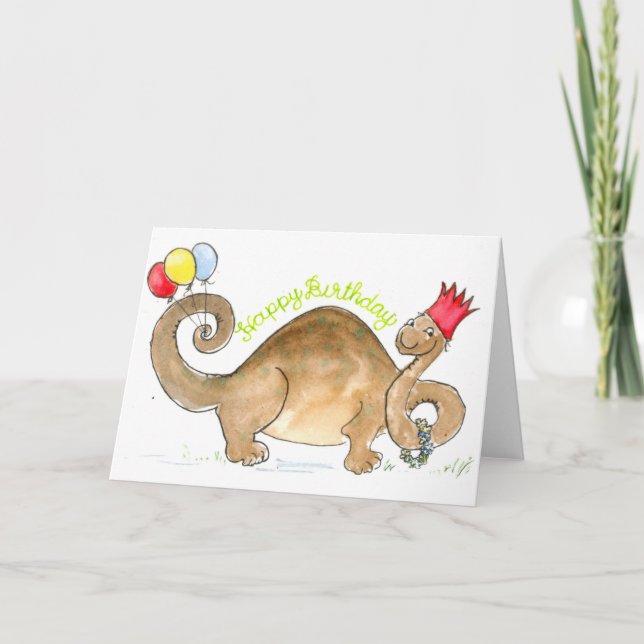 Tarjeta de cumpleaños Dinosaur (Anverso)