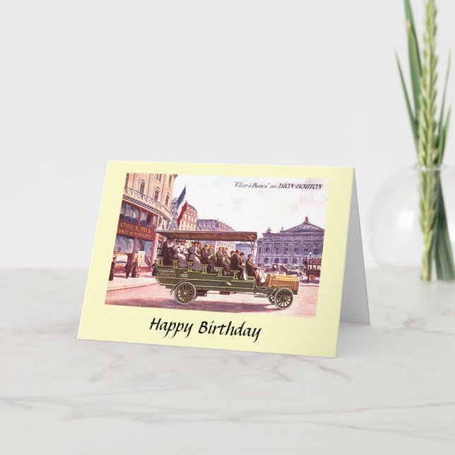 Tarjeta de cumpleaños - Dion-Bouton Charabanc (Anverso)