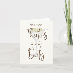 Tarjeta de cumpleaños Dirty Thirty Martini