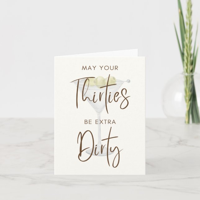 Tarjeta de cumpleaños Dirty Thirty Martini (Anverso)