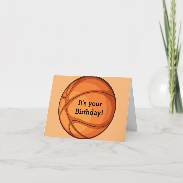 Tarjeta de cumpleaños diseño baloncesto (Anverso)
