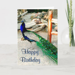 Tarjeta de cumpleaños - Diseño de pavo real, sobre