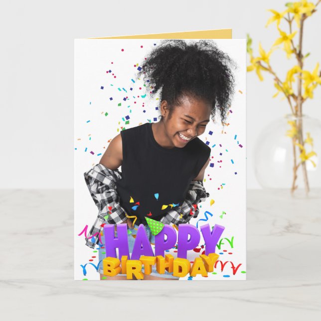 Tarjeta de cumpleaños divertida afrocéntrica (flor amarilla)