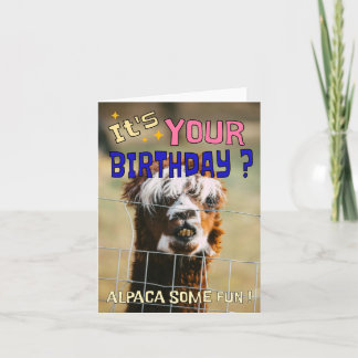 Tarjeta de cumpleaños divertida Alpaca - Humor de 