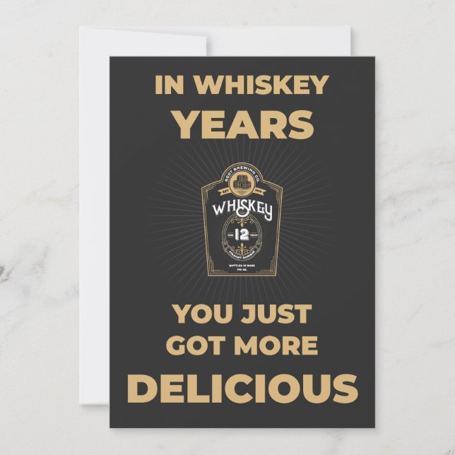 Tarjeta de cumpleaños divertida- Amante Whiskey (Anverso)
