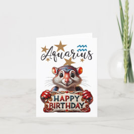 Tarjeta de cumpleaños divertida Aquarius