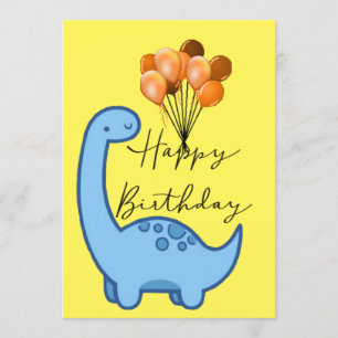 Tarjeta de cumpleaños divertida Blue dinosaur