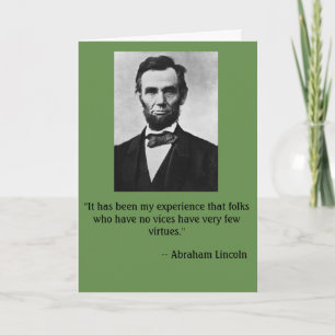 Tarjeta de cumpleaños divertida con Abe Lincoln
