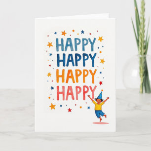 Tarjeta de cumpleaños divertida con acuarela