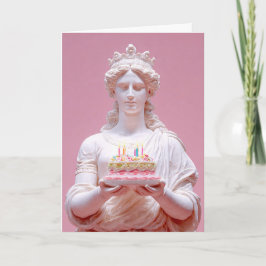 Tarjeta de cumpleaños divertida con estatua griega