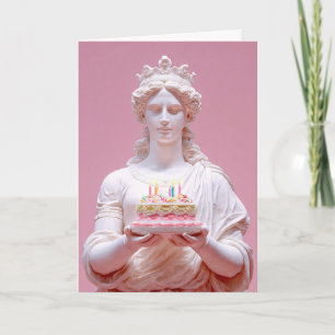 Tarjeta de cumpleaños divertida con estatua griega