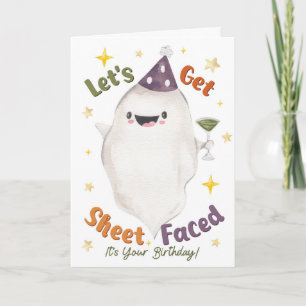 Tarjeta de cumpleaños divertida con fantasma: Let'