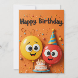 Tarjeta de cumpleaños divertida con globo