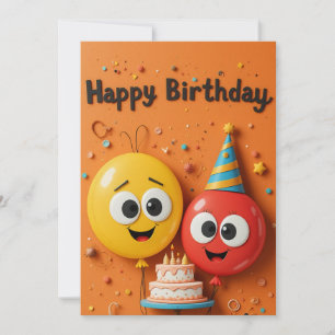 Tarjeta de cumpleaños divertida con globo