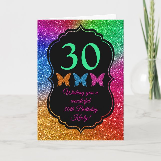 Tarjeta de cumpleaños divertida con gradiente de a (Anverso)