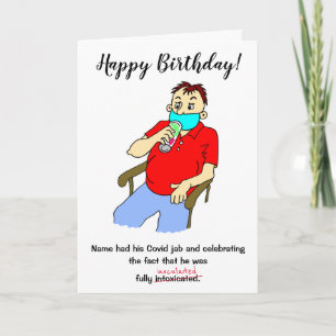 Tarjeta de cumpleaños divertida con inyección de C