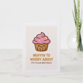 Tarjeta de cumpleaños divertida con muffins – tarj