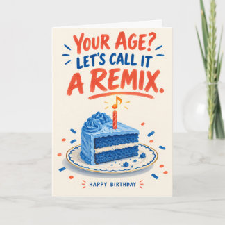 Tarjeta de cumpleaños divertida con remezcla para