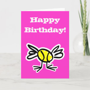 Tarjeta de cumpleaños divertida con tema de tenis