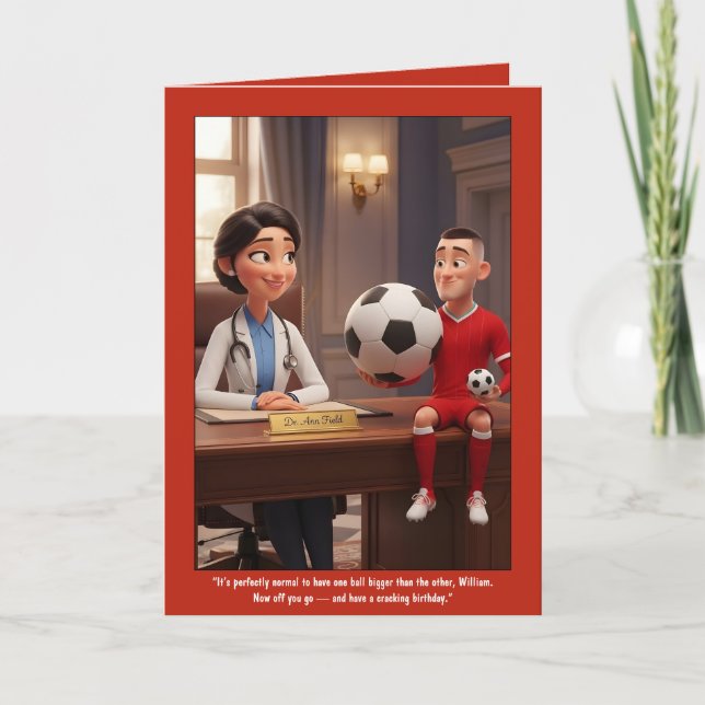 Tarjeta de cumpleaños divertida con temática de fú (Anverso)