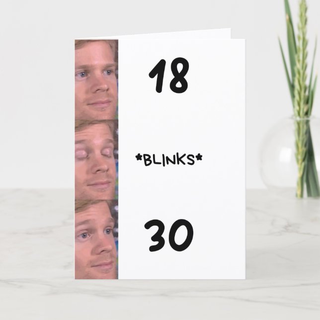 Tarjeta de cumpleaños divertida de 30 años con mem (Anverso)