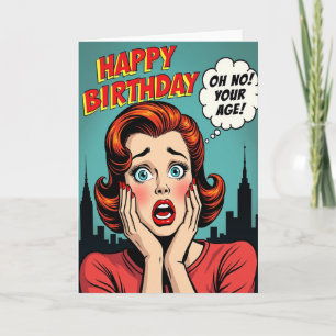 Tarjeta de cumpleaños divertida de arte cómico