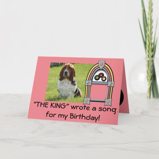 Tarjeta de cumpleaños divertida de Basset Hound (Anverso)