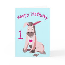 Tarjeta de cumpleaños divertida de burro rosa - Pe