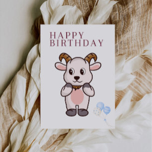 Tarjeta de cumpleaños divertida de cabra