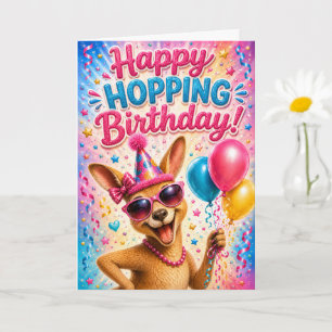Tarjeta de cumpleaños divertida de canguro para to