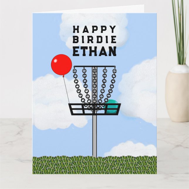 Tarjeta de cumpleaños divertida de Disc Golf (Anverso)