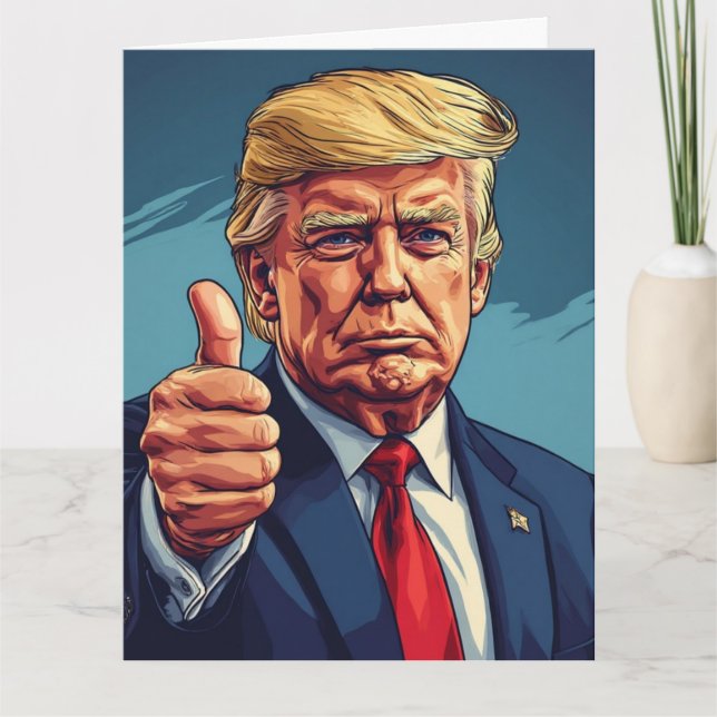 TARJETA DE CUMPLEAÑOS DIVERTIDA DE DONALD TRUMP (Anverso)
