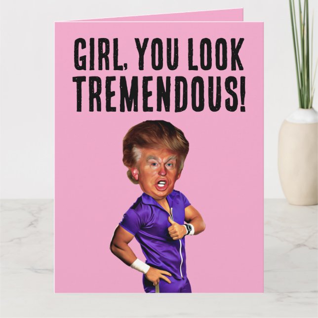 TARJETA DE CUMPLEAÑOS DIVERTIDA DE DONALD TRUMP PA (Anverso)