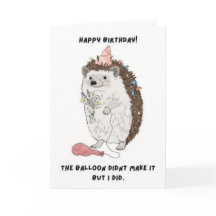 Tarjeta de cumpleaños divertida de erizo
