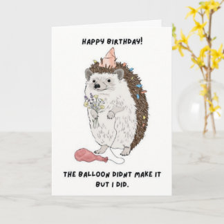 Tarjeta de cumpleaños divertida de erizo