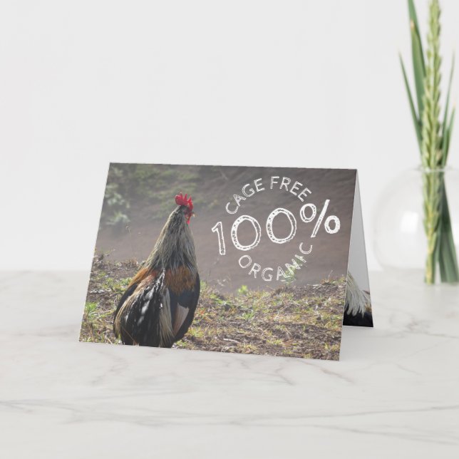 Tarjeta de cumpleaños divertida de gallo libre de  (Anverso)