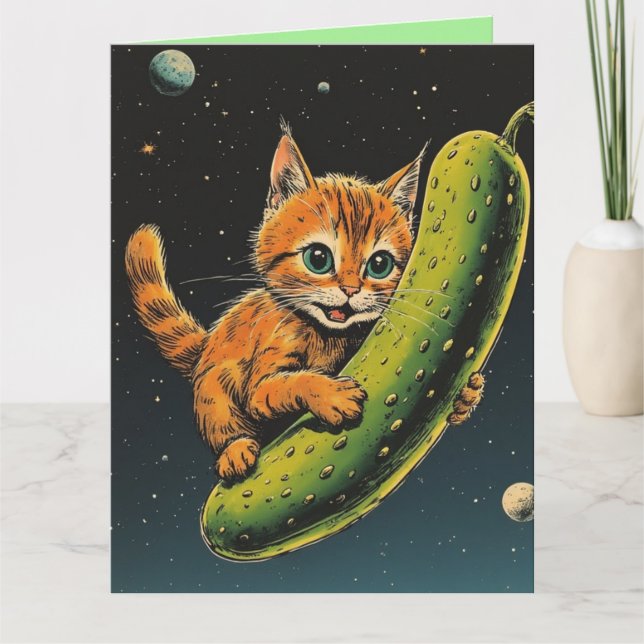 TARJETA DE CUMPLEAÑOS DIVERTIDA DE GATO EN EL ESPA (Anverso)