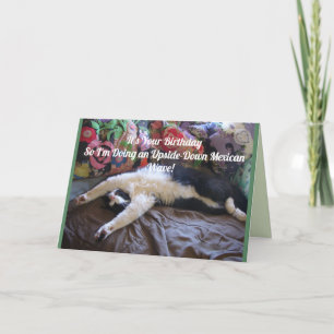 Tarjeta de cumpleaños divertida de gato esmoquin o