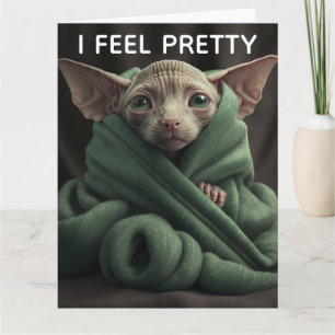 TARJETA DE CUMPLEAÑOS DIVERTIDA DE GATO SPHINX