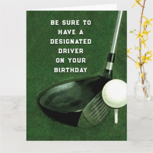 Tarjeta de cumpleaños divertida de golf