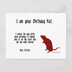 Tarjeta de cumpleaños divertida de la rata