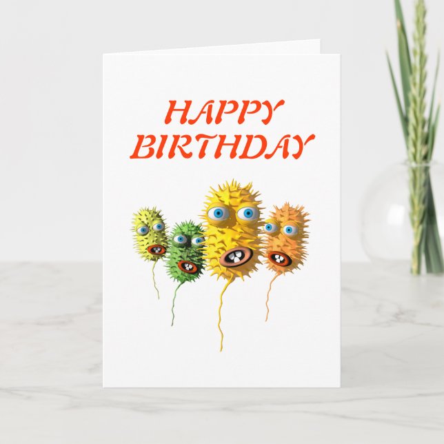 Tarjeta de cumpleaños divertida de las caras (Anverso)