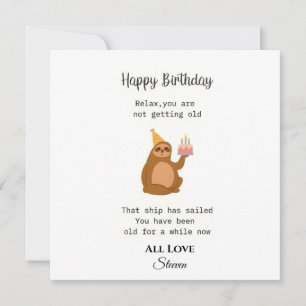 Tarjeta de cumpleaños divertida de perezoso - Sarc