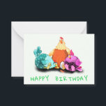 Tarjeta de cumpleaños divertida de pollo<br><div class="desc">Tarjetas de cumpleaños divertidas con gallinas de dibujos animados esperando que el huevo eclosione - Personalizable - o elija / agregue su texto / fuente / color único - Haga que sus tarjetas / regalos especiales sean redimensionables y mueva o elimine y agregue elementos / imagen con la herramienta de...</div>