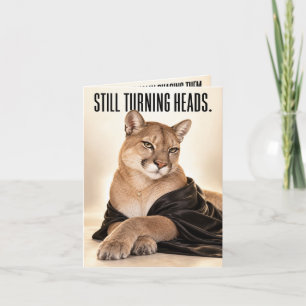 Tarjeta de cumpleaños divertida de puma Mujer ma