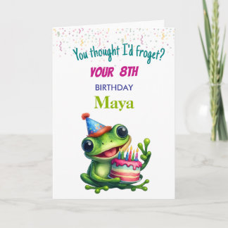 Tarjeta de cumpleaños divertida de rana para niños
