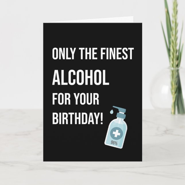 Tarjeta de cumpleaños divertida de Sanitizer de ma (Anverso)